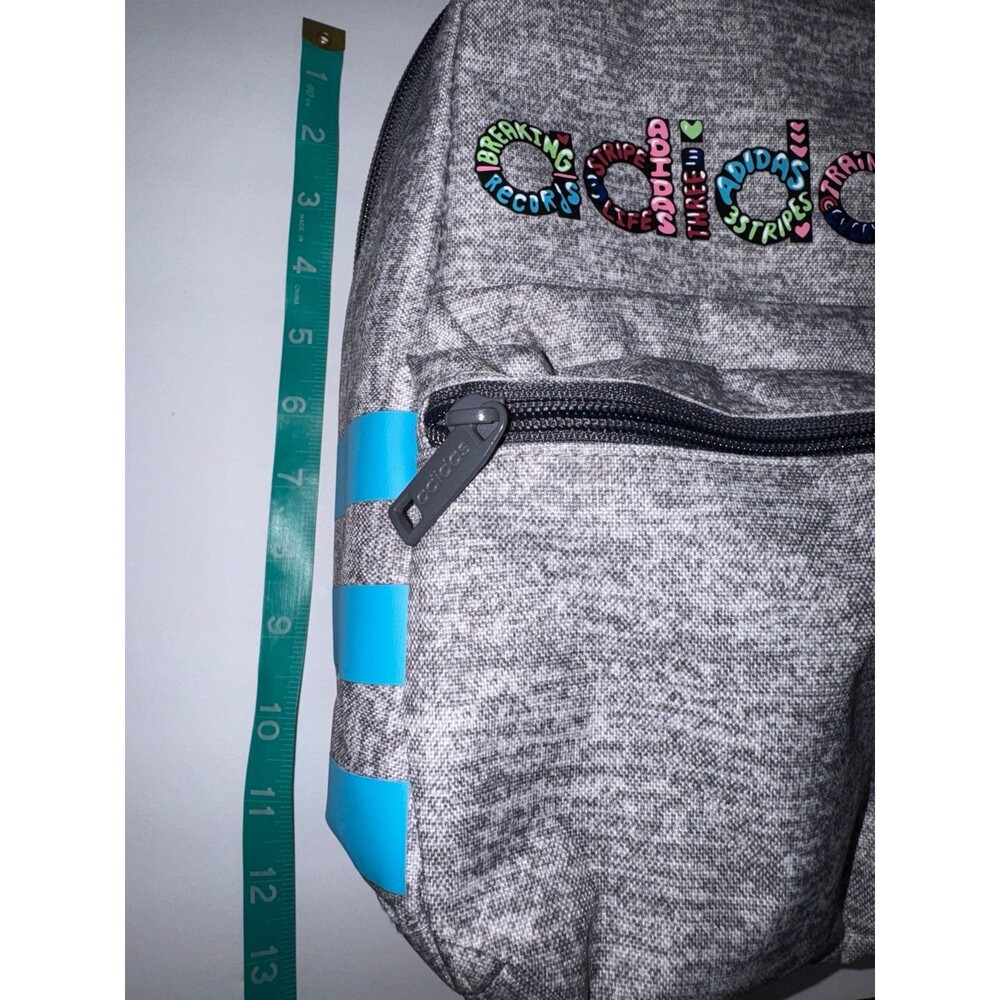 Adidas Santiago 2 Lunch Bag Jersey Grey Blue Pink 3 Stripes New B37 - Picture 8 of 9